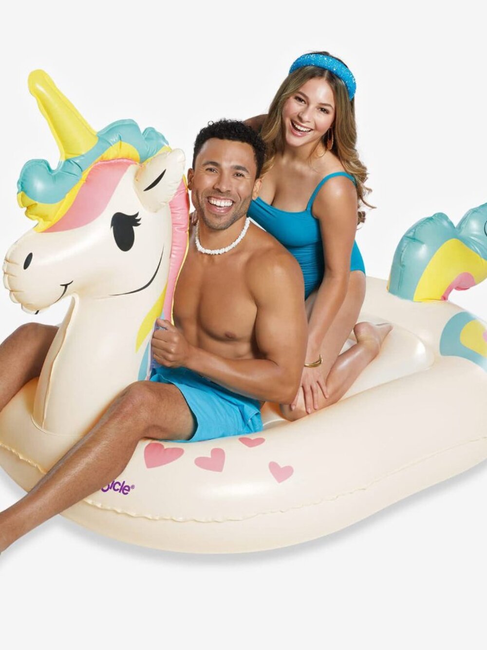 Large Inflatable Unicorn Pool Float Rainbow 6.8 Feet, Funsicle